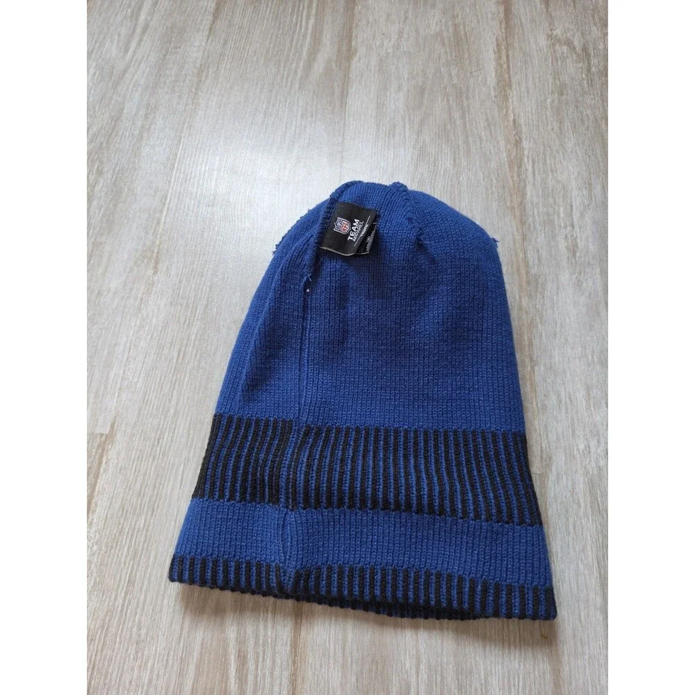 NFL Indianapolis Colts Blue Pom Cuffed Knit Beanie Hat Horseshoe Youth OSFM EUC